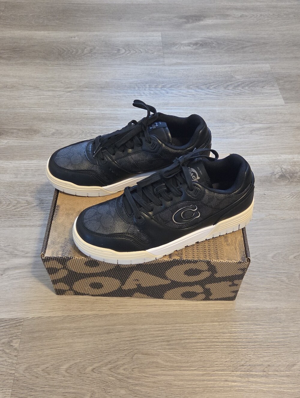 Coach Soho Signature Canvas Sneakers Black Women's Size 10B